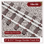 10m - 5" & 3½" Gauge Garden Track Kit Clip Fit Chair - PNR-8C - PNP Railways