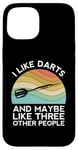 iPhone 15 I Like Darts Cricket Dart 501 Beer Retro Funny Throwing Game Case