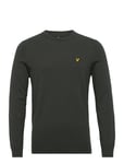 Cotton Merino Crew Jumper Tops Knitwear Round Necks Khaki Green Lyle & Scott