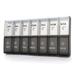 Mossime Weekly Pill Box 7-Day: Large Pill Boxes 7 Day 2 Times A Day Daily Pill Organiser 7 Day with 14 Compartments - XL Week Tablet Case Am Pm Medication Organizer for Vitamin Supplement