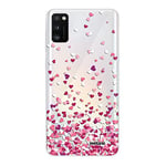 Evetane - Coque Silicone Compatible Samsung Galaxy A41 - Protection Intégrale 360, Fine et Transparente - Coque Avant & Arrière - Haute Résistance - Confettis De Coeur