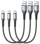 Câble USB vers USB C, 3 pièces 0.5m Câble USB C, 3A Cable USB C Charge Rapide compatible avec iPhone 15/15Pro/15ProMax/15Plus, Galaxy S24/S22/S21, appareils USB C - Gris