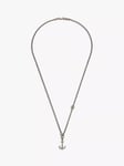 BARTLETT LONDON Men's Anchor Pendant Necklace, Silver