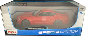 Ford Mustang 2015 in red, 1:18 scale diecast car model from Maisto, MAi31197