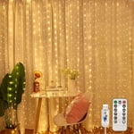 Jsdoin 360LED Guirlande Lumineuse,3.6x3M USB Rideau Lumineux Noel Intérieur,8 Modes Dimmable avec Télécommande et Minuterie, Etanche Guirlande LED Decoration de Noël, Mariage, Fenêtre