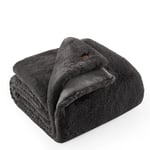 UGG Euphoria Couverture réversible en Fourrure en Peluche Anthracite