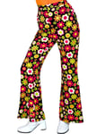 60's Svarte Kostymebukse med Fargerike Blomster til Dame