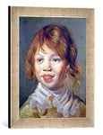 Kunst für Alle 'Image encadrée de Frans Hals The Laughing Child en Pression dans Le Cadre de Photos, 30 x 40 cm Fait Main de qualité, Argent Raya