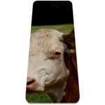 Eslifey Cattle Cow Mammal Funny Animal Yoga Mat Thick Non Slip Yoga Mats for Women&Girls Exercise Mat Soft Pilates Mats,(72x24 in, 1/4-Inch Thick)