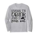 Baby Bottle Drinking Pass Out Cute Infant Bodysuit Long Sleeve T-Shirt