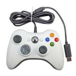 NDUP manette filaire pour pc, manette de jeu pour 360 avec double vibration Turbo compatible avec Xbox 360/360 Slim-BLANC