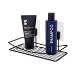 Compactor – Etagère adhésive sans perçage repositionnable pour Salle de Bain et Cuisine, 25 x 11,5 x H.15 cm, Coloris Noir Mat