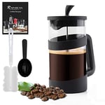 RAINBEAN 8 Cup Cafetiere Coffee Press, French Press Maker for Filter Coffee, Loose Tea and Milk Froth, with Triple Stainless Steel Filter, Heat Resistant Borosilicate Glass, 1000 ML / 34 oz