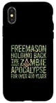 Coque pour iPhone X/XS Zombie Apocalypse Mason, camouflage maçonnique, franc-maçon