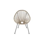 Fauteuil De Jardin Acapulco Beige Naturel Empilable Hyba - L'unité