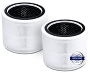 Levoit Air Purifier Replacement Filter, 3-in-1 True HEPA, High-Efficiency Activated Carbon, Core 200S-RF, 2 Pack, Nylon, White