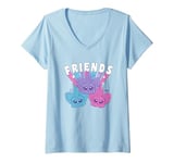 Womens Furby Friends Cute Furblets Colorful Group Shot V-Neck T-Shirt