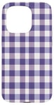 iPhone 15 Pro Purple White Checkered Plaid Flannel Gingham Pattern Checker Case