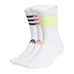 Adidas GQ5979 3S CSH CRW3P Socks unisex-adult white/screaming pink/solar yellow/black XS