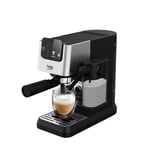 Beko CEP5304X - Machine à café expresso manuel, Mousseur à lait intégré, 1,1 L, 15 bar - inox, 14,5 x 42,5 x 35,5 h cm