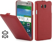 StilGut® UltraSlim, Genuine Leather Case for Samsung Galaxy Alpha, Red