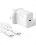 iPhone Charger, Anker USB C Plug, 20W USB C Fast Wall Charger, USB C Charger Block for 2022/2021 iPad Pro 12.9", iPad Pro 11", iPad Air 5/4, iPad 10, iPad mini 6, and More (5 ft USB-C Cable Included)