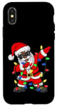 Coque pour iPhone X/XS Pyjama de Noël noir afro-américain 2023