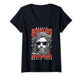 Womens Funny Stoic Philosophy Marcus Aurelius Meditations Tour V-Neck T-Shirt