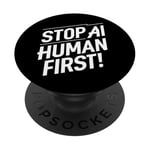 Stop AI Human First PopSockets Swappable PopGrip