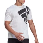 adidas Big Badge Of Sport Mens Training Top White Short Sleeve Gym T-Shirt