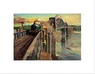 Wee Blue Coo PAINTING ROYAL ALBERT BRIDGE SALTASH BRITISH RAILWAYS FRAMED ART PRINT B12X12574