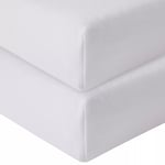 John Lewis Organic Cotton Fitted Travel Cot Sheet, Pack of 2, White