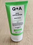 Q+A AHA Exfoliator Body Scrub Golden Vanilla & Coconut 100ml New & Foil Sealed