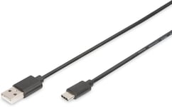 Câble de connexion USB 2.0 - 1.0 m - USB A (mâle) à USB C (mâle) - 480 Mbit/s - Câble de connexion, câble USB - noir