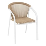 Fauteuil de jardin empilable "Riu" miel & blanc en aluminium traité en epoxy - Miel / Blanc - Hespéride