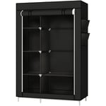 Hofuton Garde-Robe Transportable Armoire de Rangement Penderie en Tissu Intissé Noir