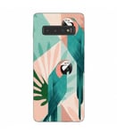 Coque Galaxy S10e perroquet pastel exotique tropical geometrique