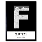 Freetown Sierra Leone City Map Modern Typography Stylish Letter Framed Word Wall Art Print Poster for Home Décor