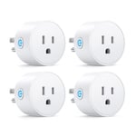 Smart Plug, SP10 Alexa Plug 4 Packs, Smart Plugs, jotka toimivat Alexan ja Google Homen kanssa, Smart Life WiFi -pistoke kauko- ja ääniohjauksella, ajastinpistoke (vain 2,4 GHz)