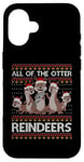 Coque pour iPhone 16 All Of The Otter Pull de Noël avec motif de loutre