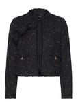 Tweed Jacket With Lurex Details Black Mango