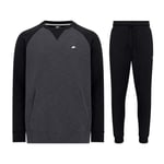 Nike Sportswear Optic Crew Neck Cotton Fleece Tracksuit Black