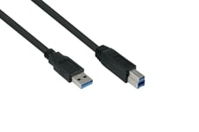 Alcasa Uk30p-Ab-005S, 0,5 M, Usb A, Usb B, Usb 3.2 Gen 1 (3.1 Gen 1), 5 Gbit/Sek., Sort