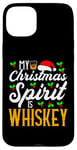 Coque pour iPhone 15 Plus My Christmas Spirit Is Whiskey Funny Christmas Drinking