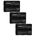 EXTENSILO 3x Batteries compatible avec Sony Alpha 99, DSLR-A100, DSLR-A100H, 57, 65, 77 appareil photo, reflex numérique (1600mAh, 7,2V, Li-ion)