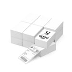 MUNBYN 4x6 Inch Direct Thermal Labels, 6000 Labels/12 Stacks(500 Pcs per Stack), Fanfold Shipping Label Paper for Thermal Printers, Permanent Adhesive Mailing Postage Labels for Shipping Packages