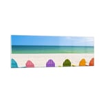 Impression sur Verre 90x30cm Tableaux Image Photo Sunbed rivage Floride Été