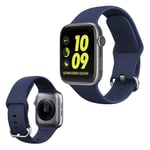 Apple Watch Series 5 44mm klockarmband i flytande silikon - Mörkblå