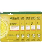 Garnier SkinActive Moisture Bomb Hydrating and Brightening Vitamin C Sheet Mask Set of 5