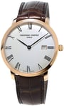 Frederique Constant FC-306MR4S4 Slimline Sølvfarvet/Læder Ø40 mm